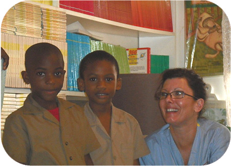 Talking with two young boys