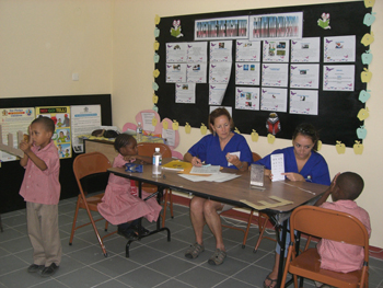 Screening at a Jamaican school