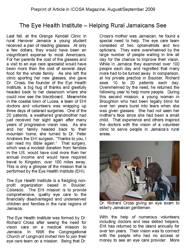 ICOSA EHI article